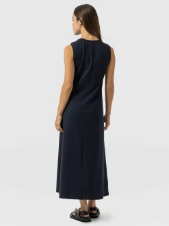 Saint and Sofia Sleeveless Runway Maxi Dress - Navy