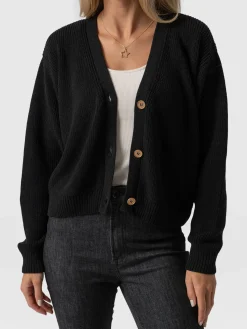 Saint and Sofia Soho Crop Cardigan - Black