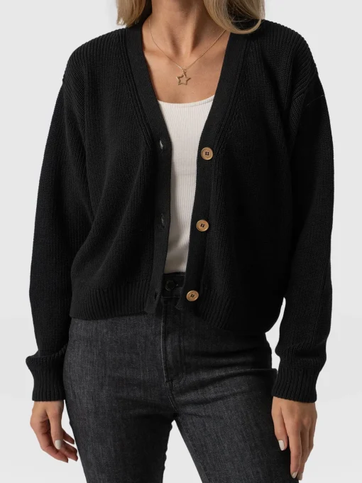 Saint and Sofia Soho Crop Cardigan - Black