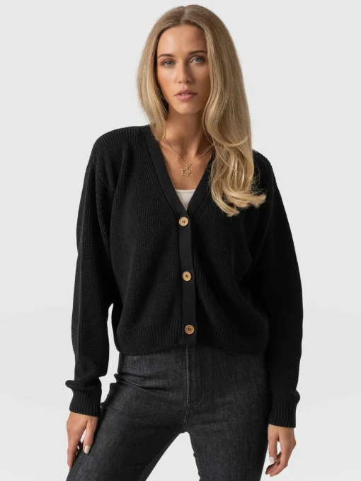 Saint and Sofia Soho Crop Cardigan - Black
