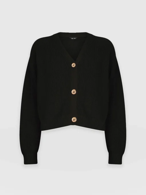 Saint and Sofia Soho Crop Cardigan - Black