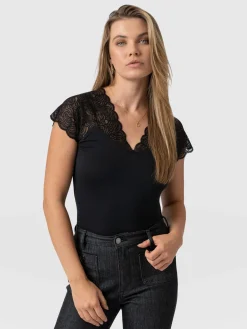 Saint and Sofia Sophia Lace Tee - Black
