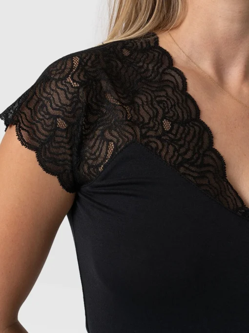Saint and Sofia Sophia Lace Tee - Black