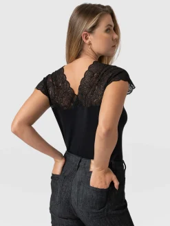 Saint and Sofia Sophia Lace Tee - Black