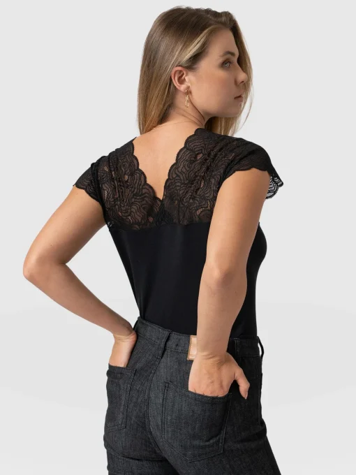Saint and Sofia Sophia Lace Tee - Black