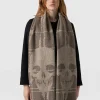 Saint and Sofia Sutton Skull Scarf - Beige