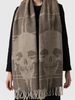 Saint and Sofia Sutton Skull Scarf - Beige