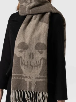 Saint and Sofia Sutton Skull Scarf - Beige