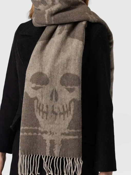 Saint and Sofia Sutton Skull Scarf - Beige