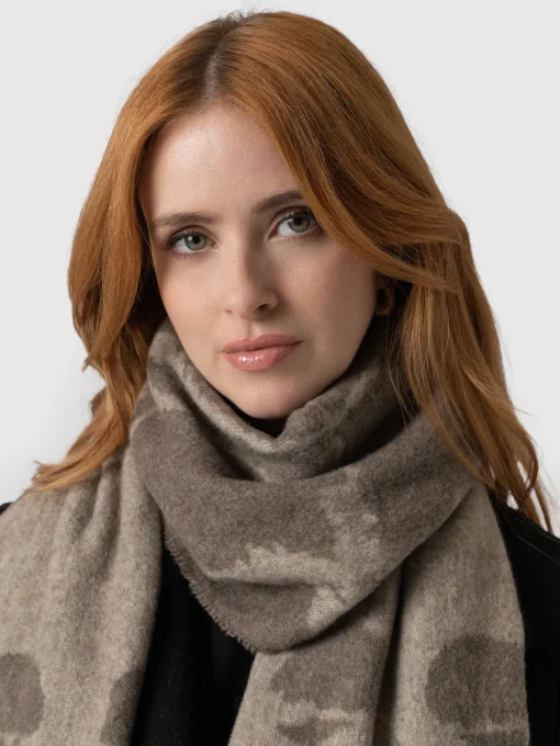 Saint and Sofia Sutton Skull Scarf - Beige