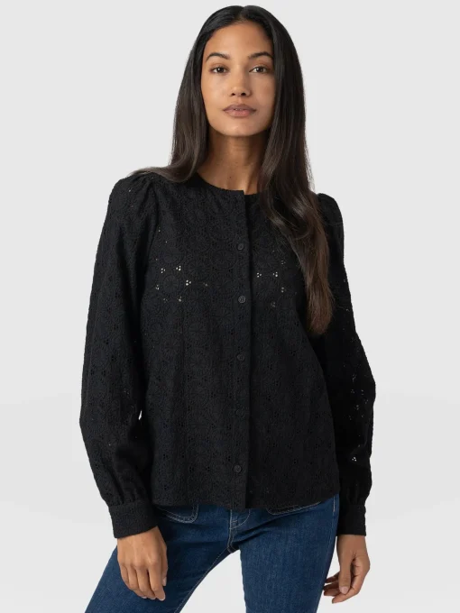 Saint and Sofia Tabitha Blouse - Black Broderie