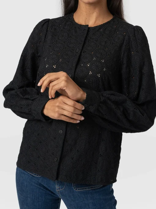 Saint and Sofia Tabitha Blouse - Black Broderie
