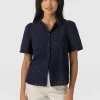 Saint and Sofia Tabitha Short Sleeve Blouse - Navy