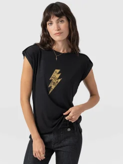 Saint and Sofia Turn Up Tee - Black Rock N Roll