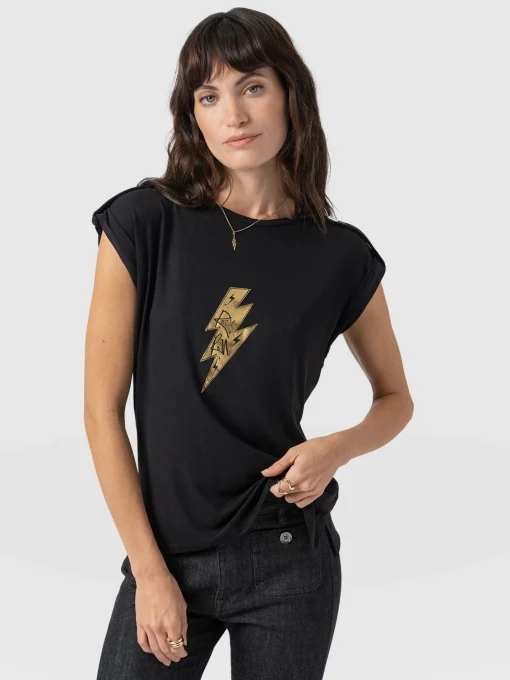 Saint and Sofia Turn Up Tee - Black Rock N Roll