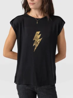 Saint and Sofia Turn Up Tee - Black Rock N Roll