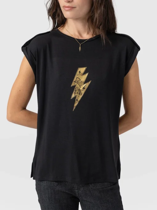 Saint and Sofia Turn Up Tee - Black Rock N Roll