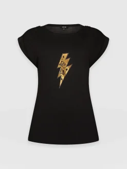 Saint and Sofia Turn Up Tee - Black Rock N Roll