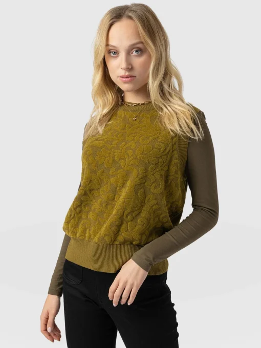 Saint and Sofia Wren Sleeveless Knit - Olive